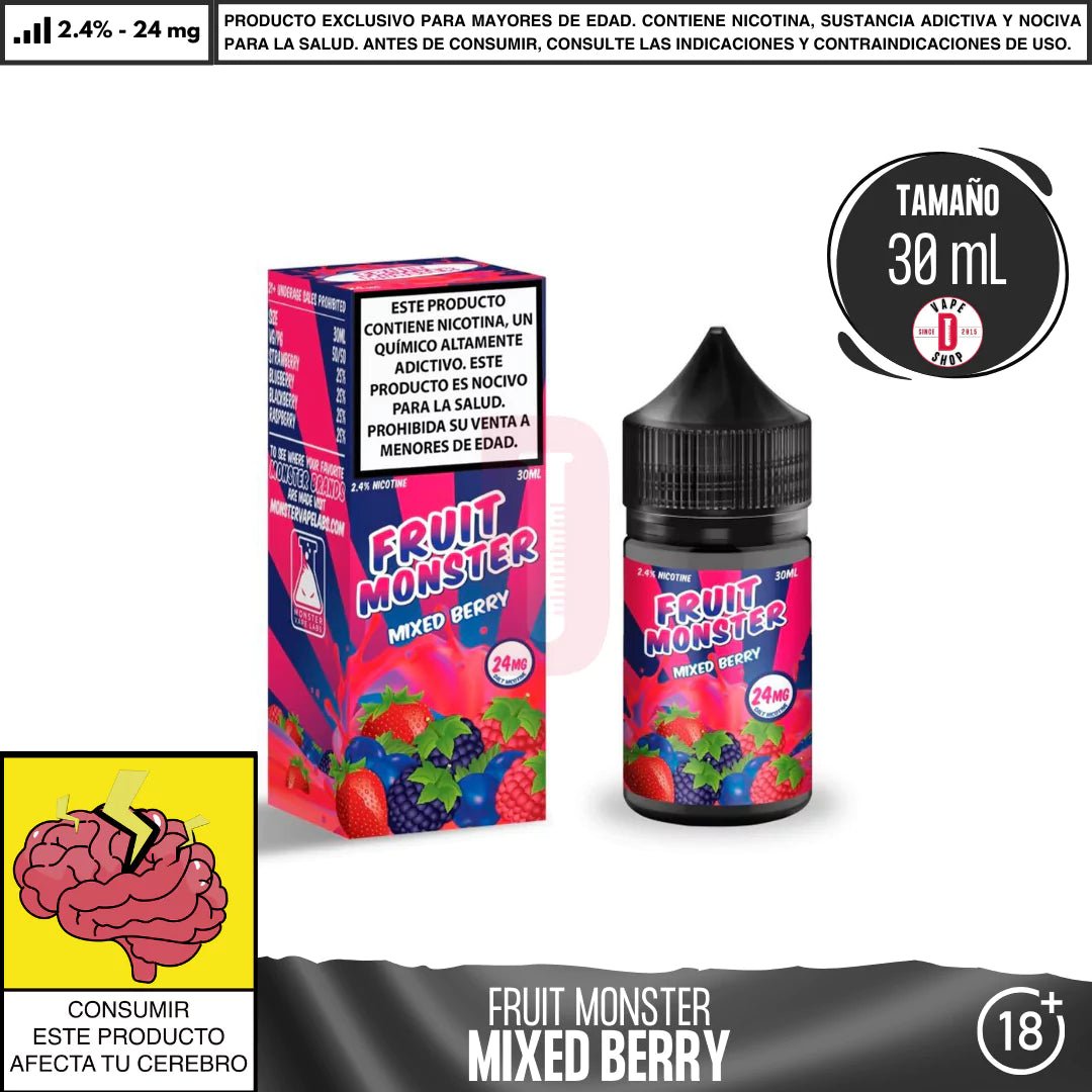Fruit Monster Mixed Berry Salts - Sales de Nicotina - Monsterlabs | SN - ML - FM - MB - 24