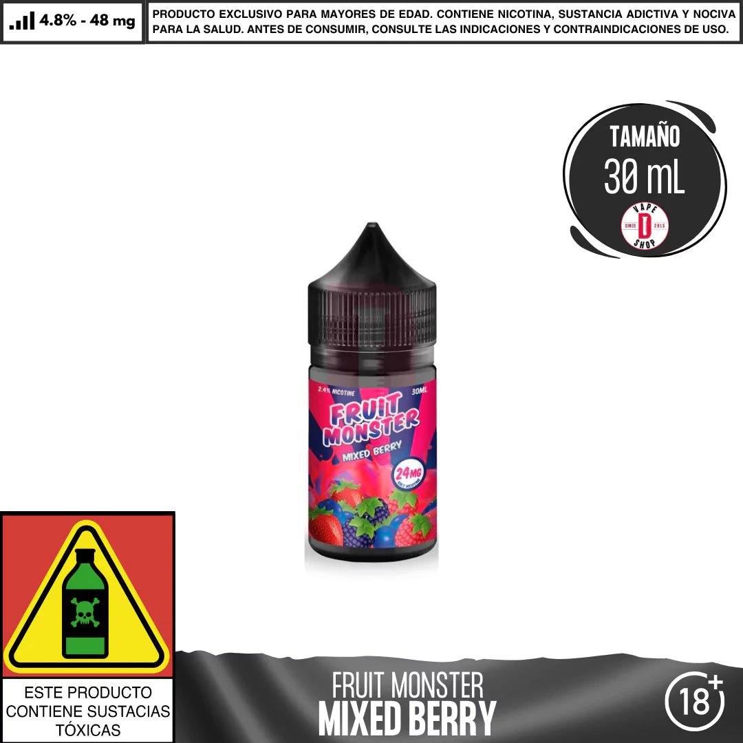Fruit Monster Mixed Berry Salts - Sales de Nicotina - Monsterlabs | SN - ML - FM - MB - 48