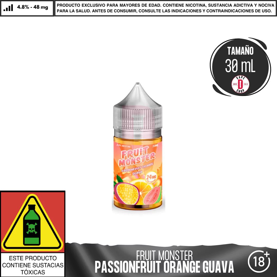 Fruit Monster Passionfruit Orange Guava Salts - Sales de Nicotina - Monsterlabs | SN - ML - FM - POG - 48