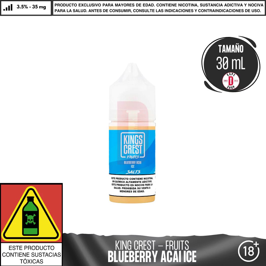 Fruits Blueberry Acai Ice Salts - Sales de Nicotina - King's Crest | SN - KK - FBAI - 35