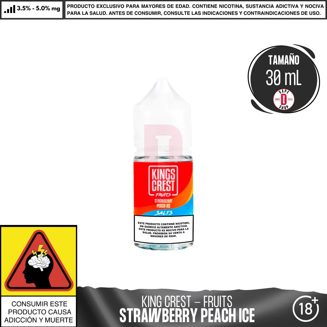 Fruits Strawberry Peach Ice Salts - Sales de Nicotina - King's Crest | SN - KK - FSPI - 50