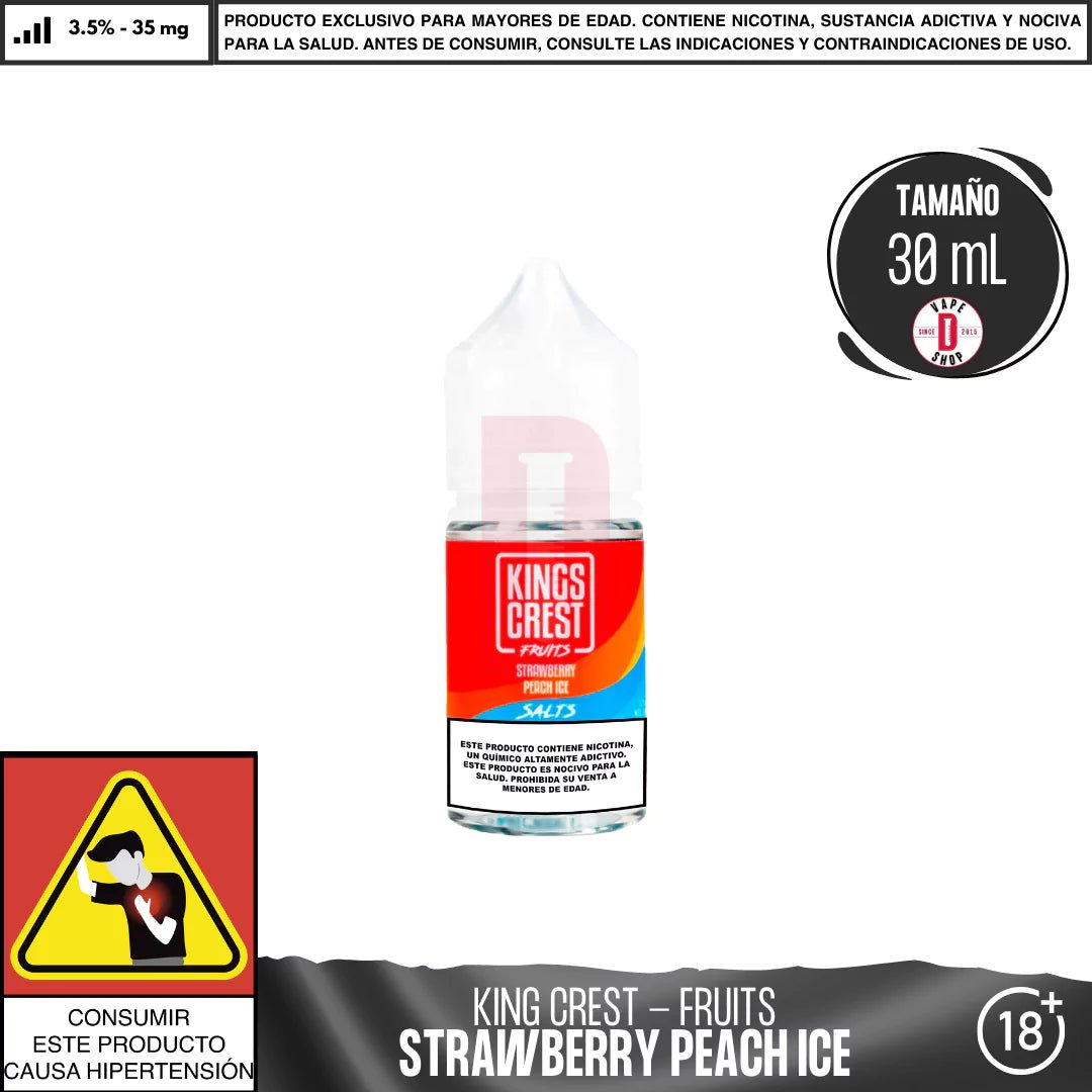 Fruits Strawberry Peach Ice Salts - Sales de Nicotina - King's Crest | SN - KK - FSPI - 35