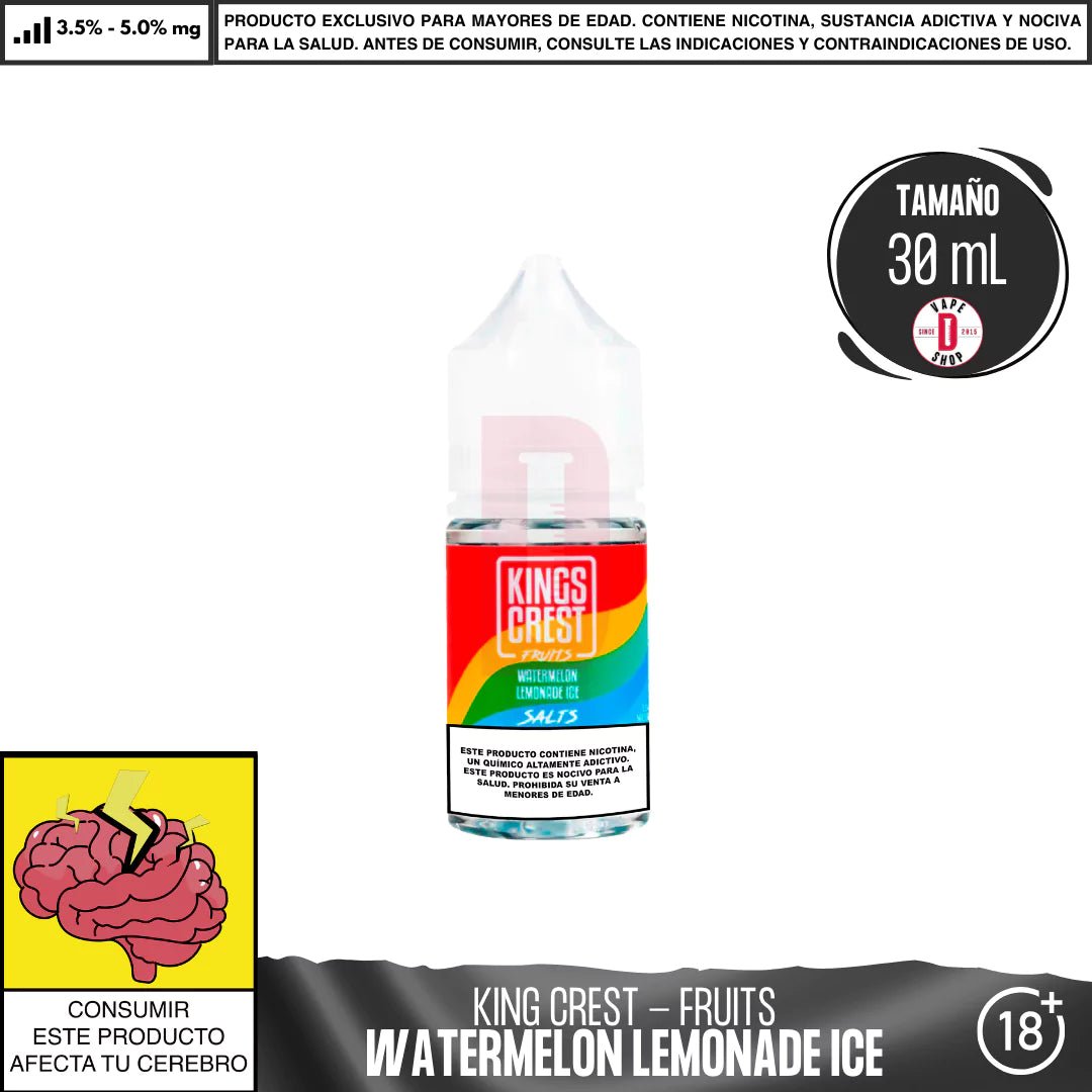 Fruits Watermelon Lemonade Ice Salts - Sales de Nicotina - King's Crest | SN - KK - FWLI - 50