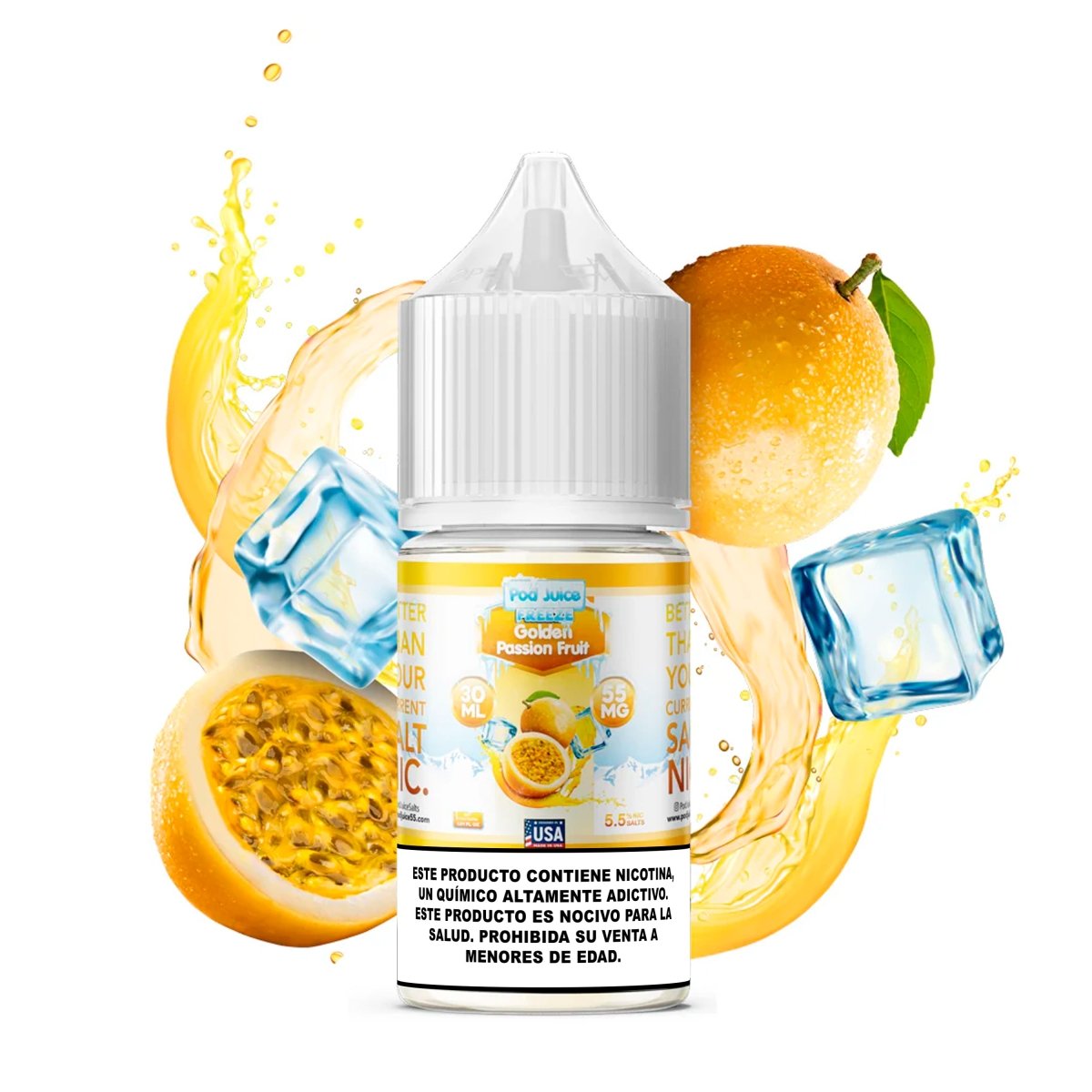 Golden Passionfruit Freeze Salts - Sales de Nicotina - Pod Juice | SN - PJ - GPFF - 35