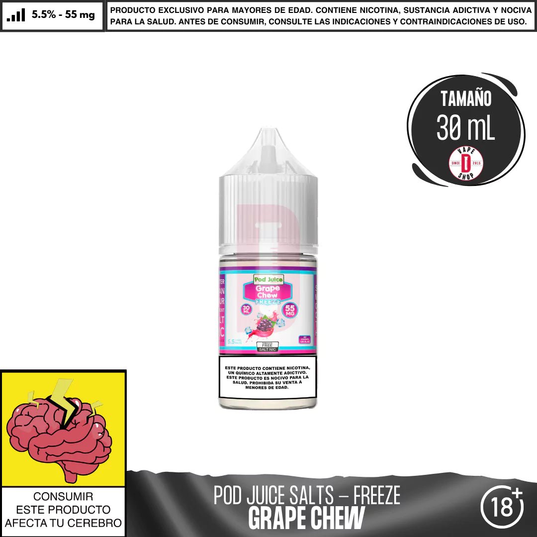 Grape Chew Freeze Salts - Sales de Nicotina - Pod Juice | SN - PJ - GCHF - 55