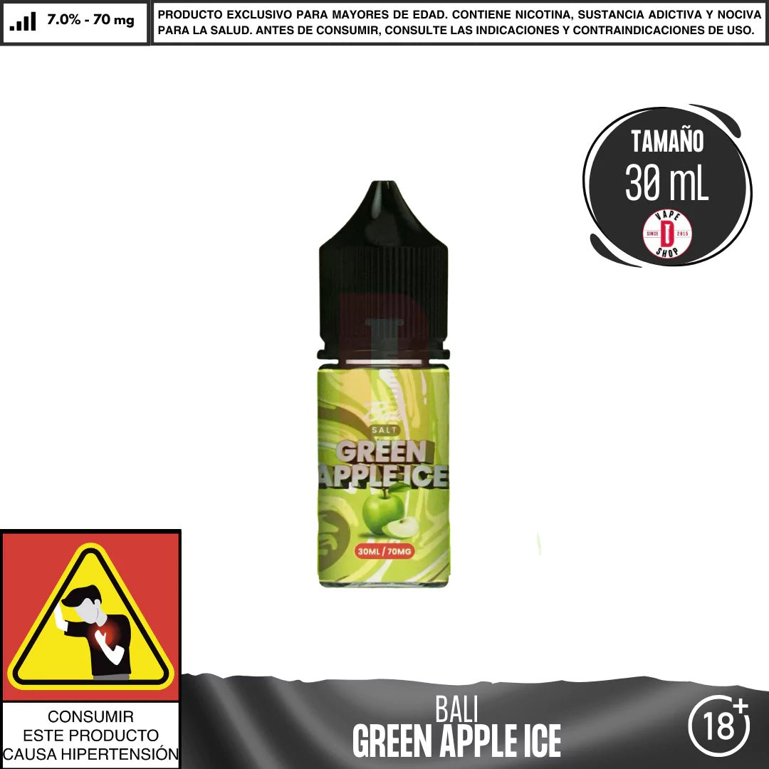 Green Apple Ice Salts - Sales de Nicotina - Bali | SN - BAL - GAI - 70