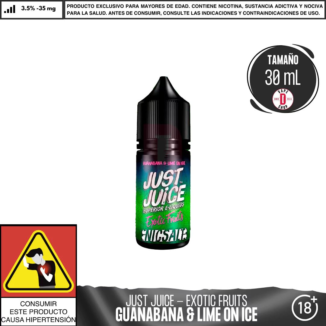Guanabana & Lime on Ice Salts - Sales de Nicotina - Just Juice | SN - JJ - GLI - 30