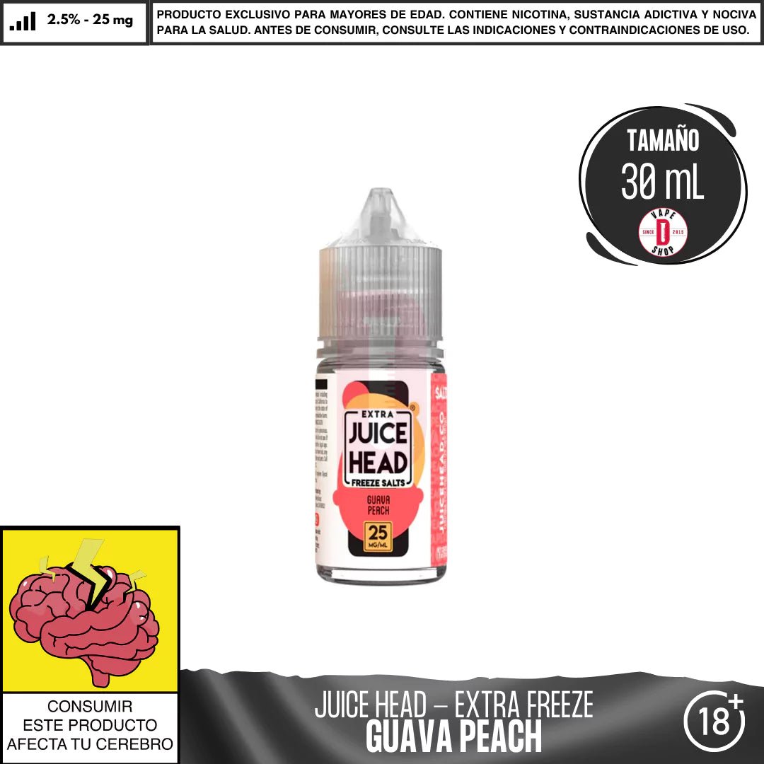 Guava Peach Extra Freeze Salts - Sales de Nicotina - Juice Head | SN - JH - GPF - 00