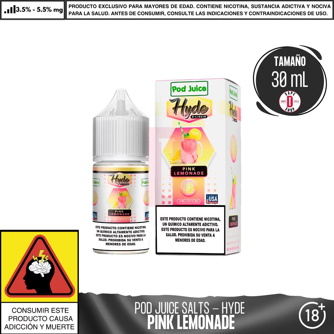 Hyde Pink Lemonade Salts - Sales de Nicotina - Pod Juice | SN - PJ - HYDE - PIL - 35