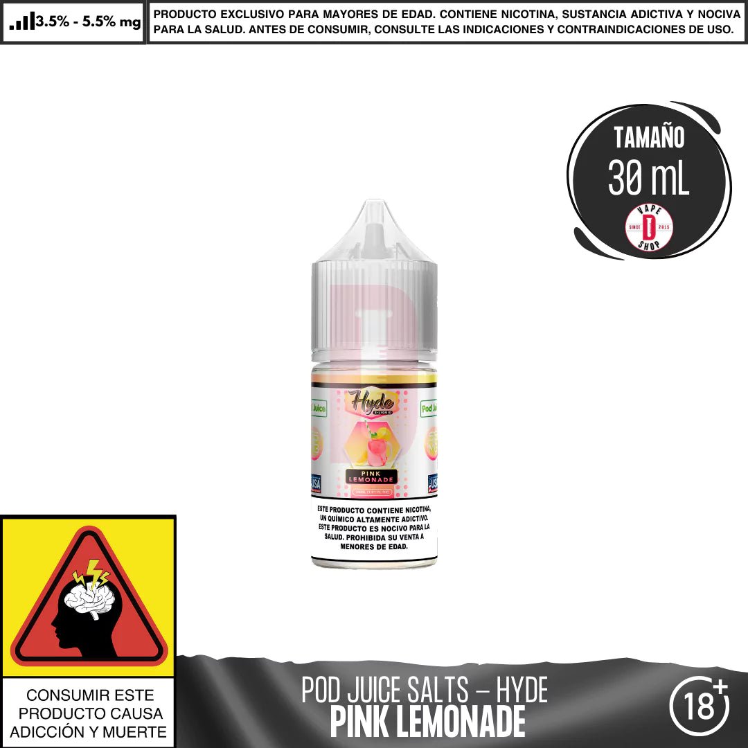 Hyde Pink Lemonade Salts - Sales de Nicotina - Pod Juice | SN - PJ - HYDE - PIL - 35