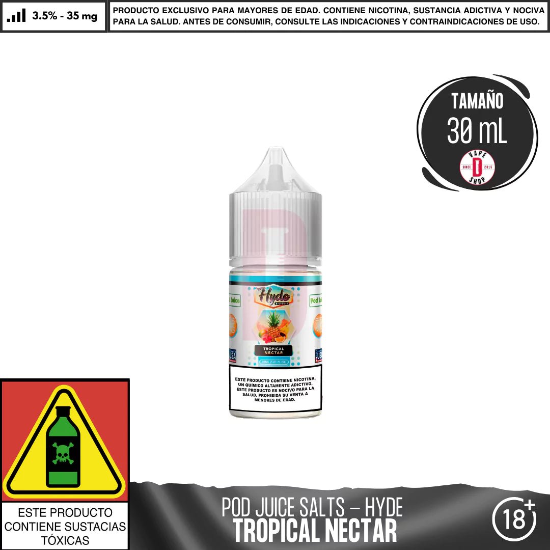 Hyde Tropical Nectar Salts - Sales de Nicotina - Pod Juice | SN - PJ - HYDE - TRN - 35