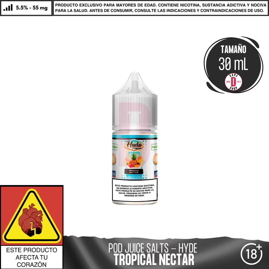 Hyde Tropical Nectar Salts - Sales de Nicotina - Pod Juice | SN - PJ - HYDE - TRN - 55