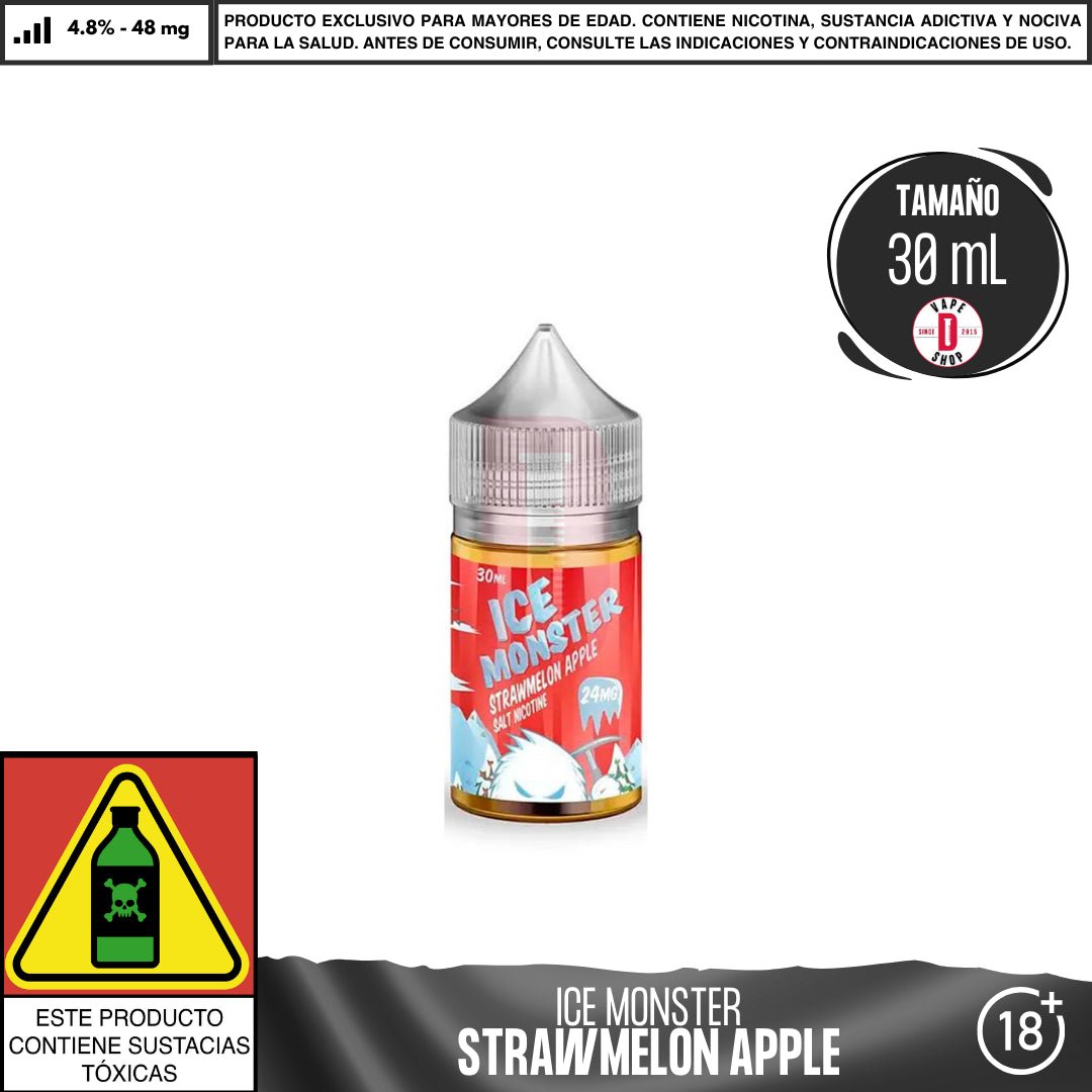Ice Monster Strawmelon Apple Salts - Sales de Nicotina - Monsterlabs | SN - ML - IM - SA - 48