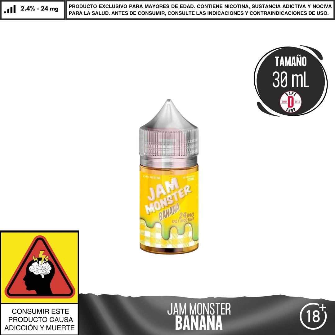 Jam Monster Banana Salts - Sales de Nicotina - Monsterlabs | SN - ML - JM - BN - 24