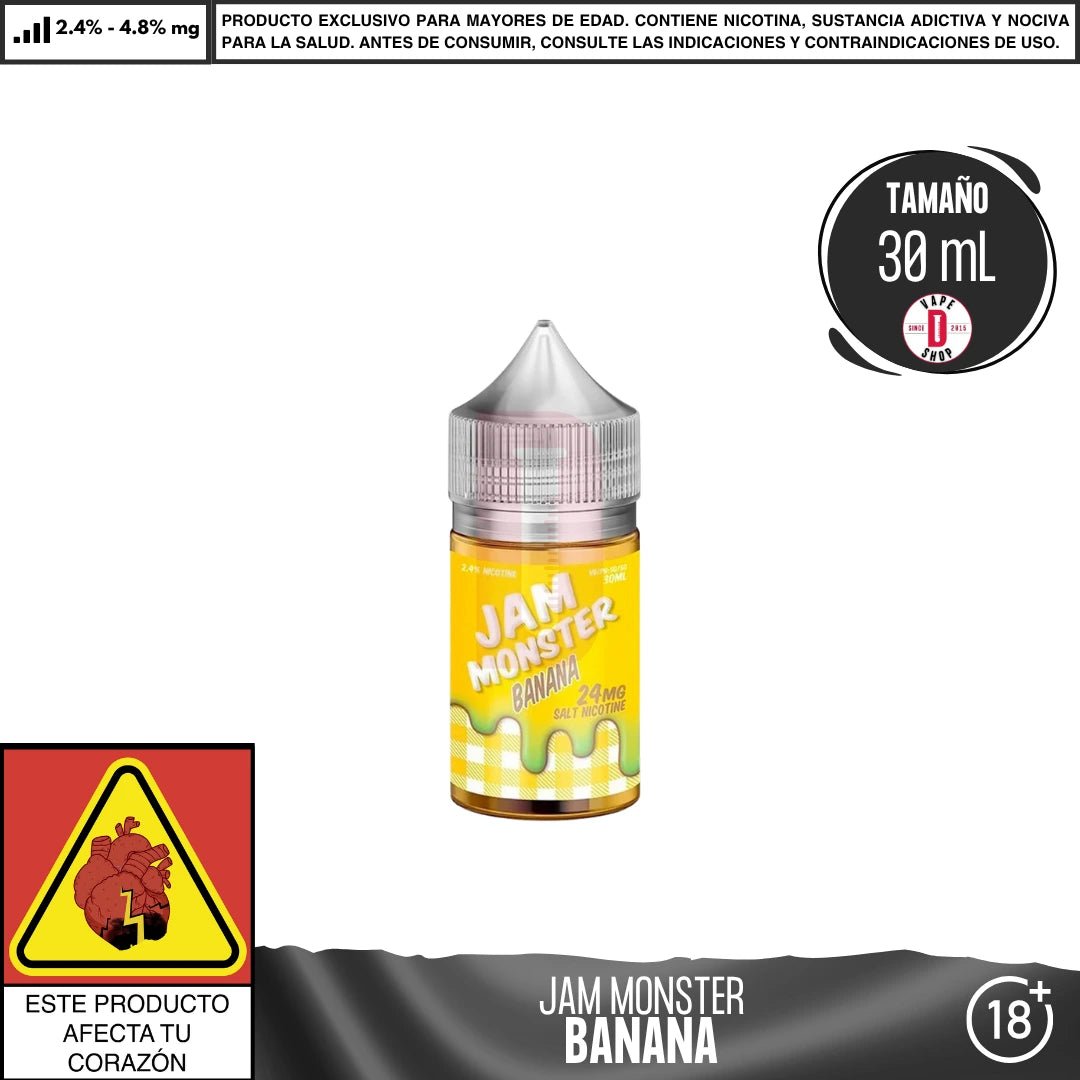 Jam Monster Banana Salts - Sales de Nicotina - Monsterlabs | SN - ML - JM - BN - 24