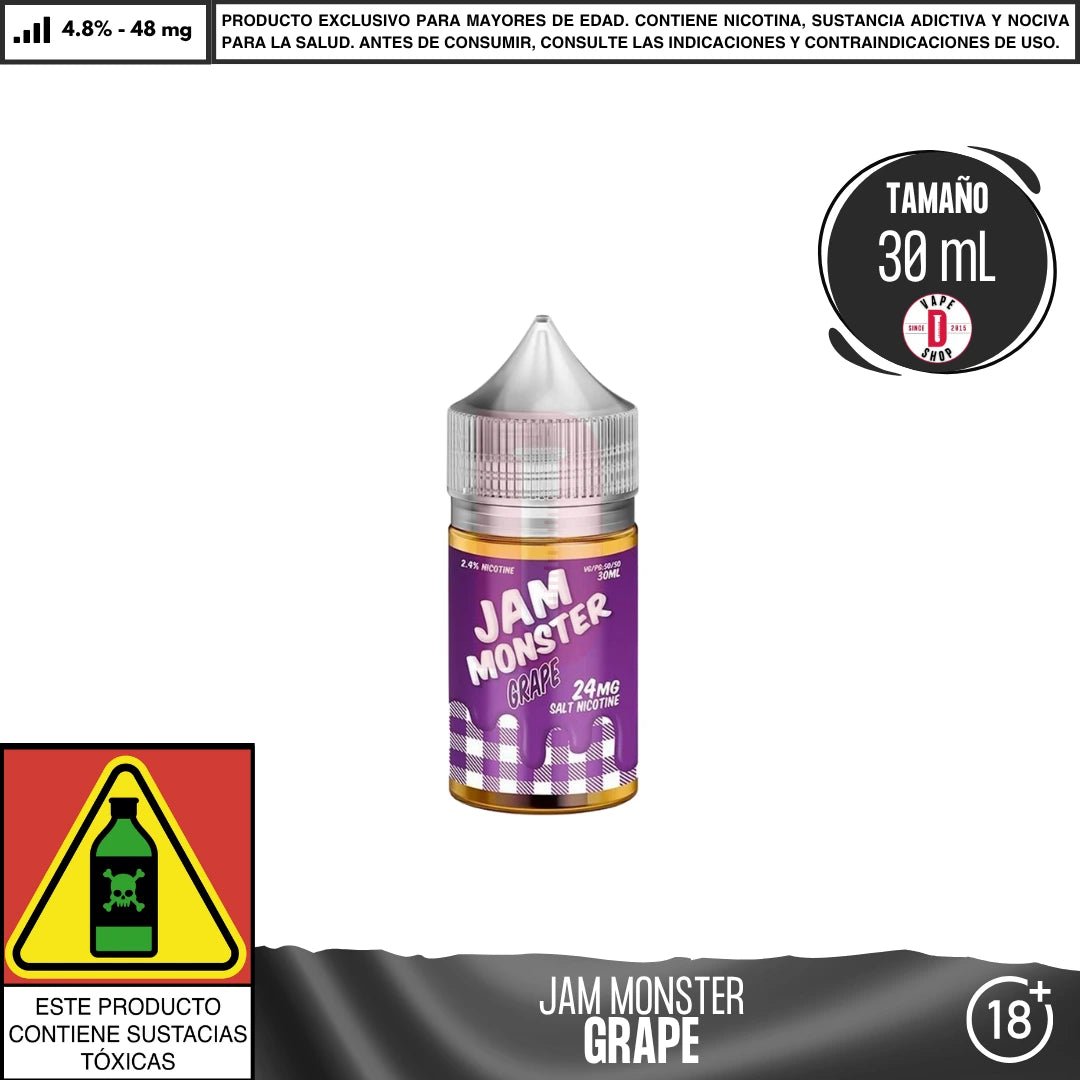 Jam Monster Grape Salts - Sales de Nicotina - Monsterlabs | SN - ML - JM - GR - 48