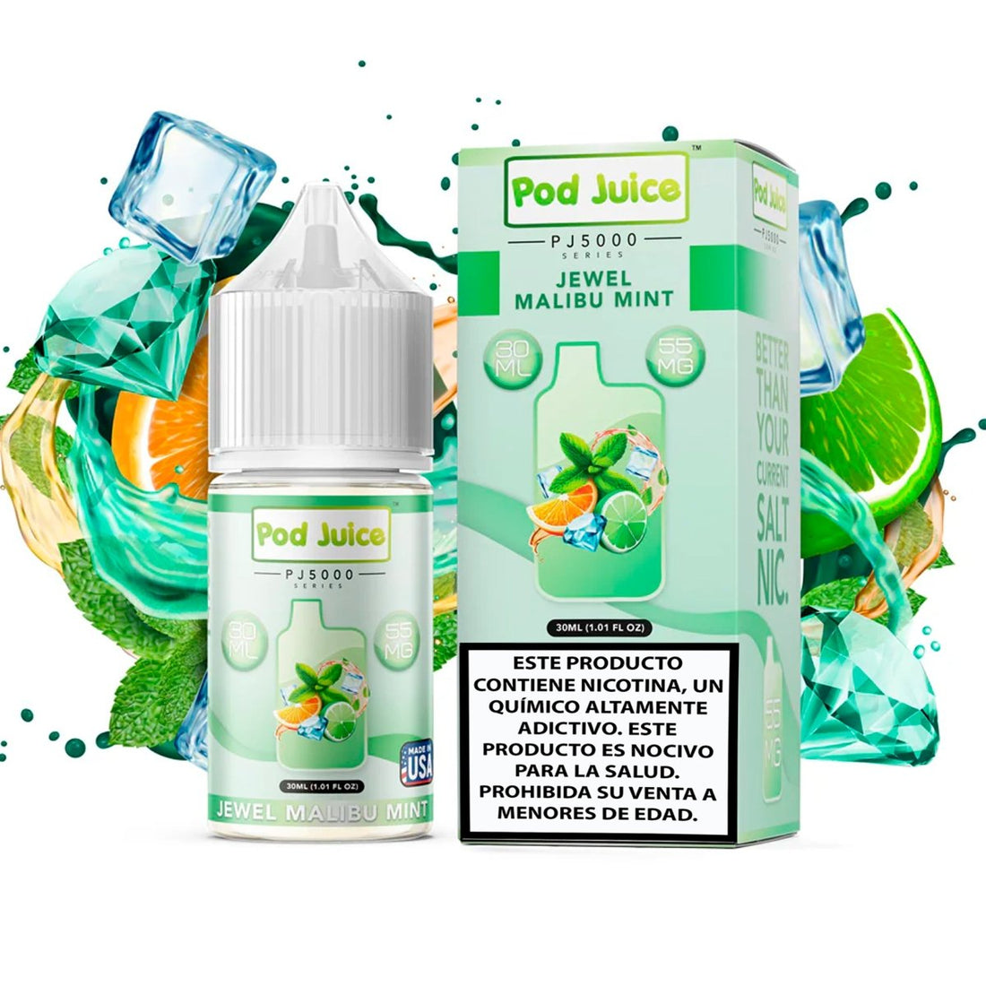 Jewel Mint Malibu Salts - Sales de Nicotina - Pod Juice | SN - PJ - PJ5 - JMM - 35