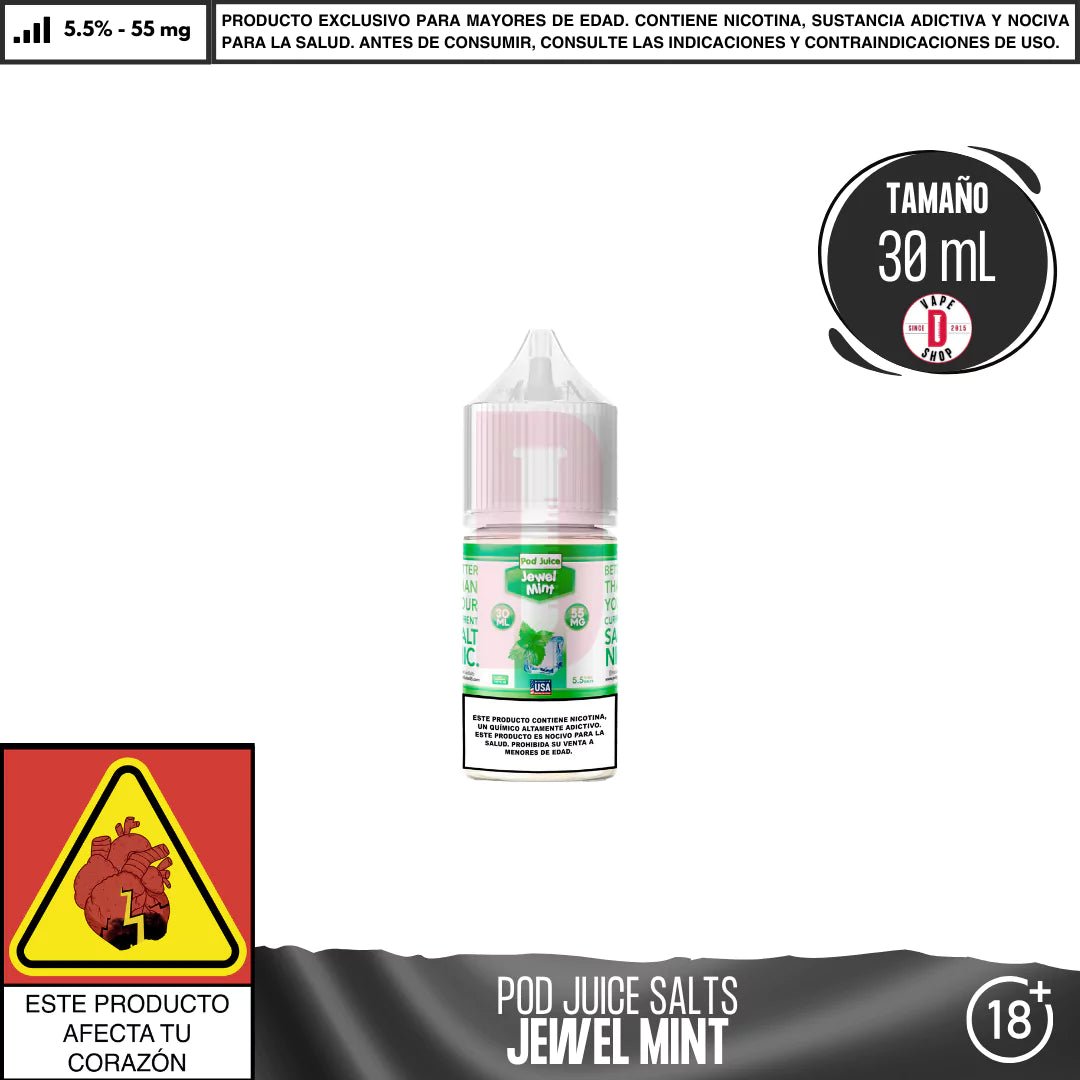 Jewel Mint Salts - Sales de Nicotina - Pod Juice | SN - PJ - JM - 55