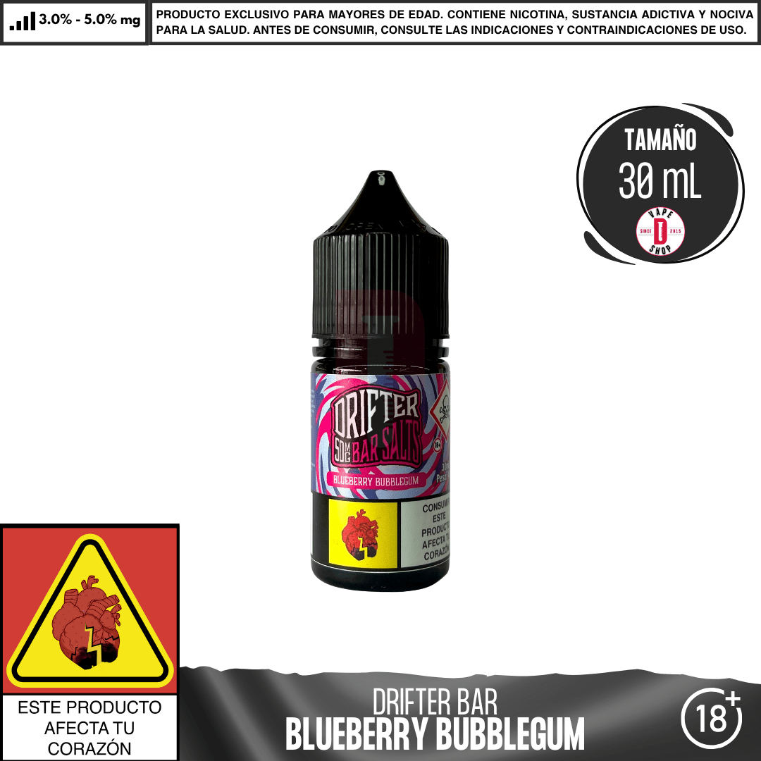 Juice Sauz - Drifter Bar Blueberry Bubblegum Salts - Sales de Nicotina - Juice Sauz | SN - JUS - DRB - BBG - 30