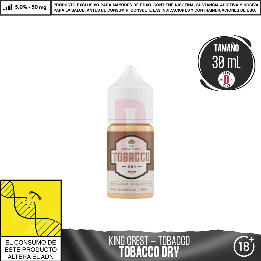 King´s Crest - Línea Tobacco Salts - Sales de Nicotina - King's Crest | SN - KK - TB - DRY - 50