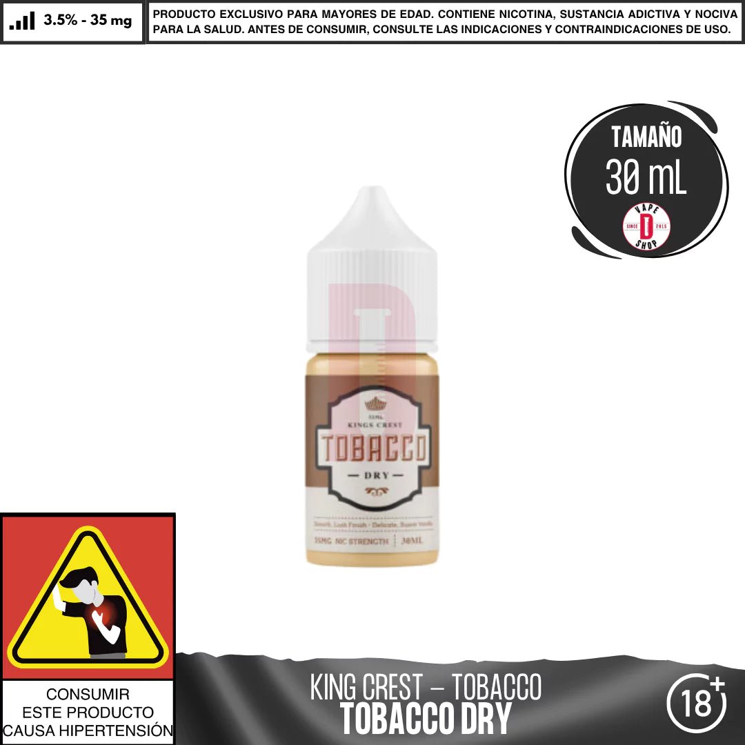 King´s Crest - Línea Tobacco Salts - Sales de Nicotina - King's Crest | SN - KK - TB - DRY - 35