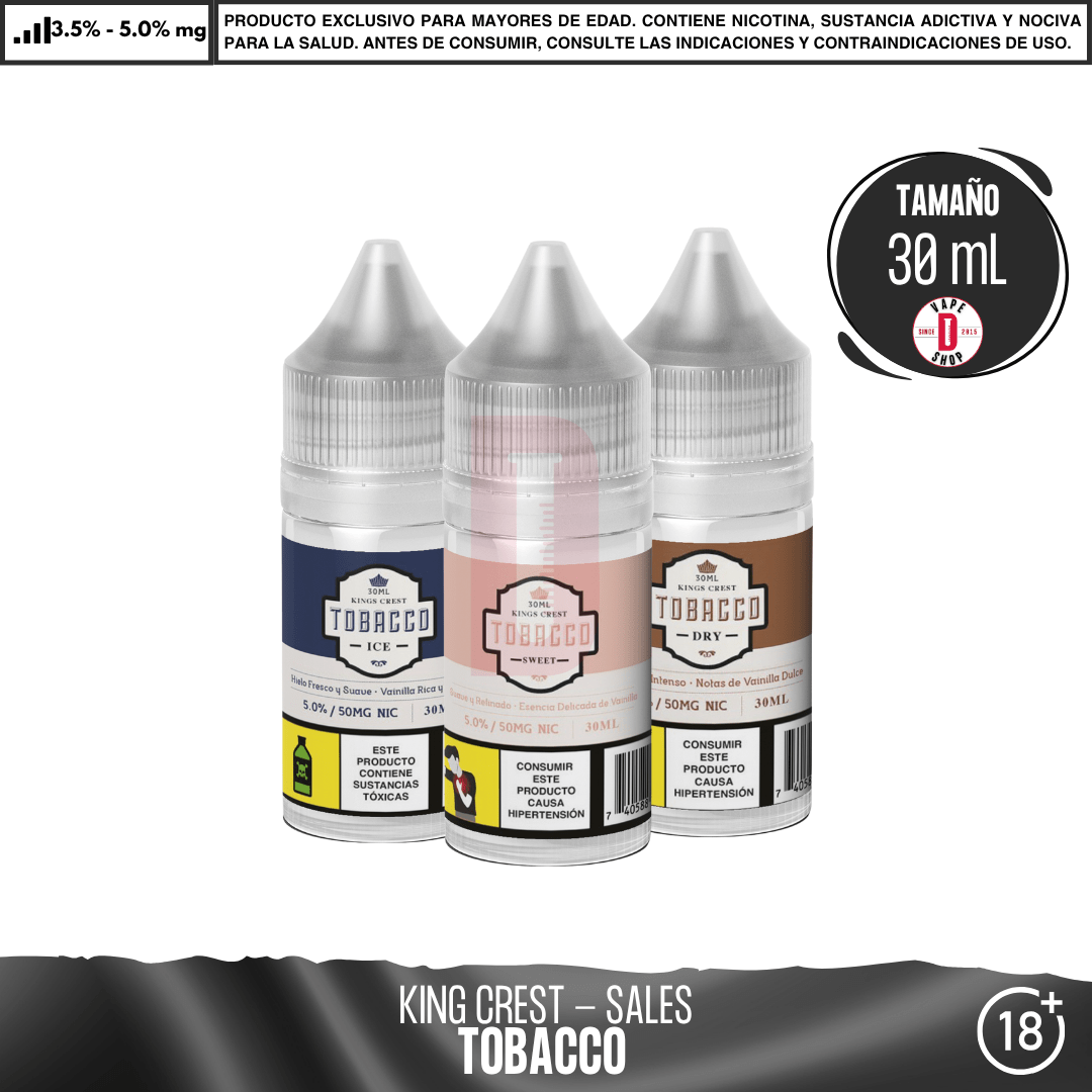King´s Crest - Línea Tobacco Salts - Sales de Nicotina - King's Crest | SN-KK-TB-DRY-35