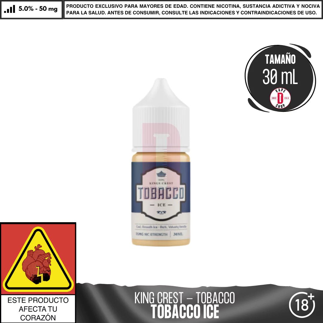 King´s Crest - Línea Tobacco Salts - Sales de Nicotina - King's Crest | SN - KK - TB - ICE - 50