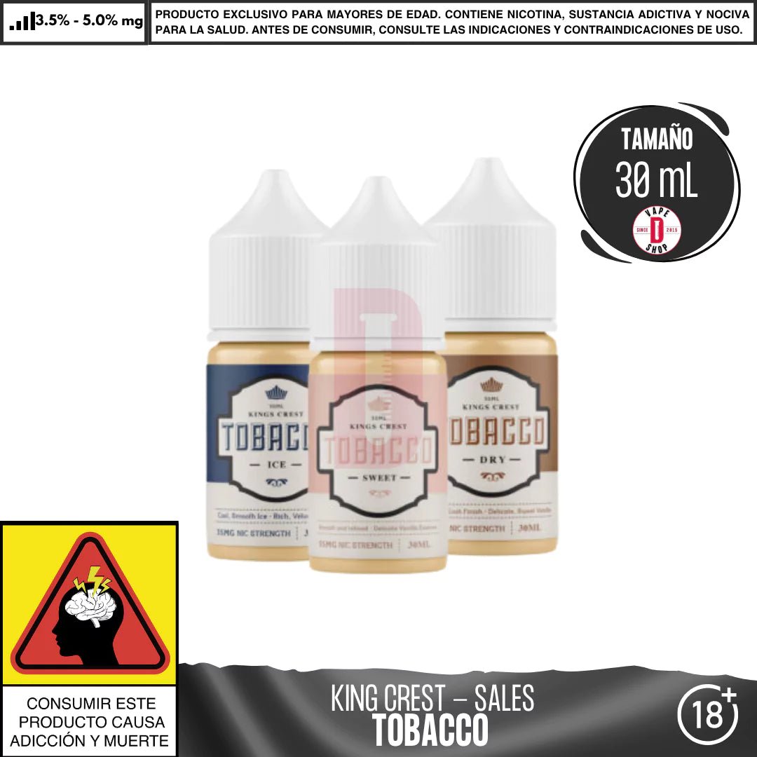 King´s Crest - Línea Tobacco Salts - Sales de Nicotina - King's Crest | SN - KK - TB - DRY - 35
