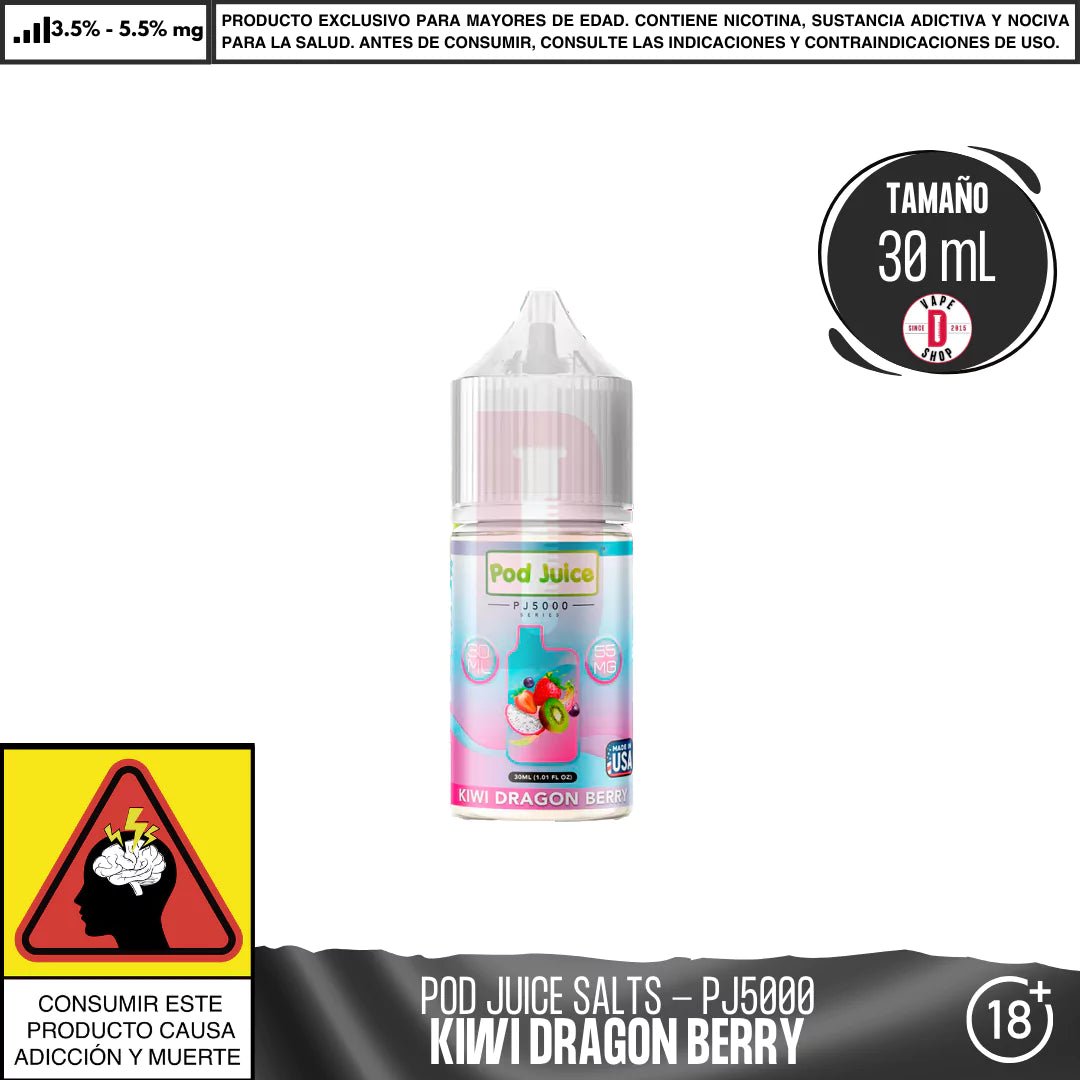 Kiwi Dragon Berry Salts - Sales de Nicotina - Pod Juice | SN - PJ - PJ5 - KDB - 35