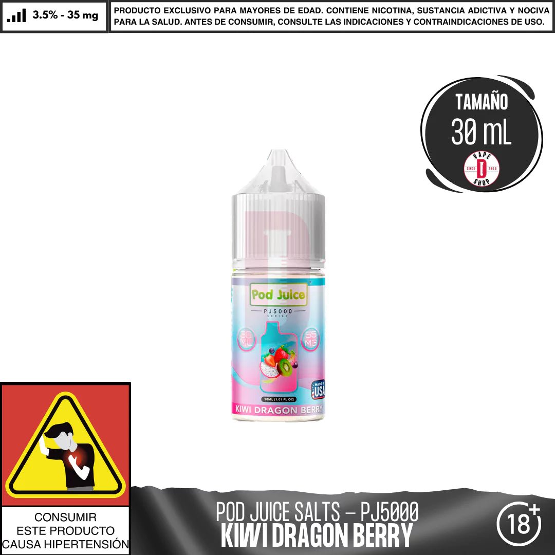 Kiwi Dragon Berry Salts - Sales de Nicotina - Pod Juice | SN - PJ - PJ5 - KDB - 35