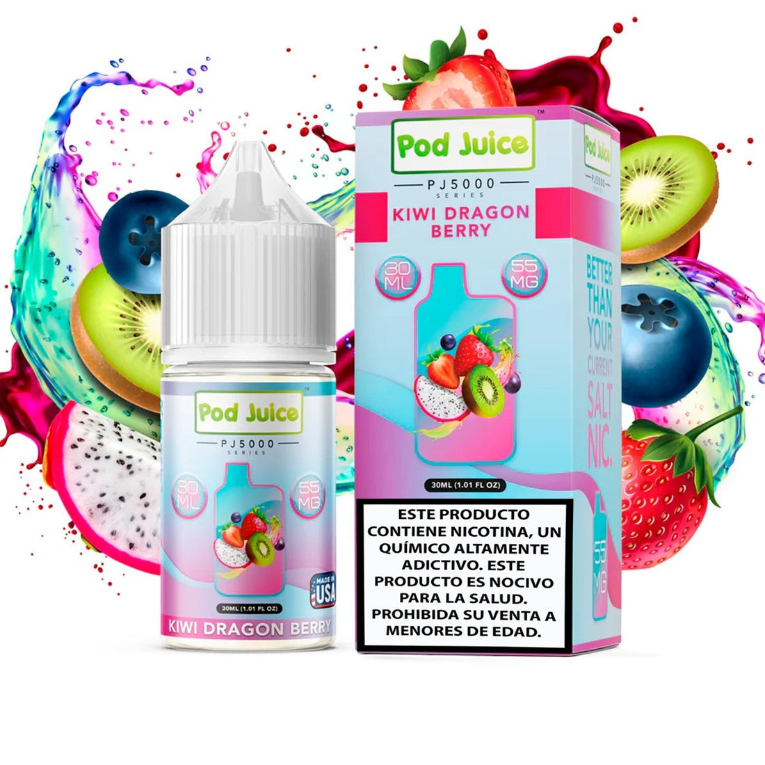 Kiwi Dragon Berry Salts - Sales de Nicotina - Pod Juice | SN - PJ - PJ5 - KDB - 35