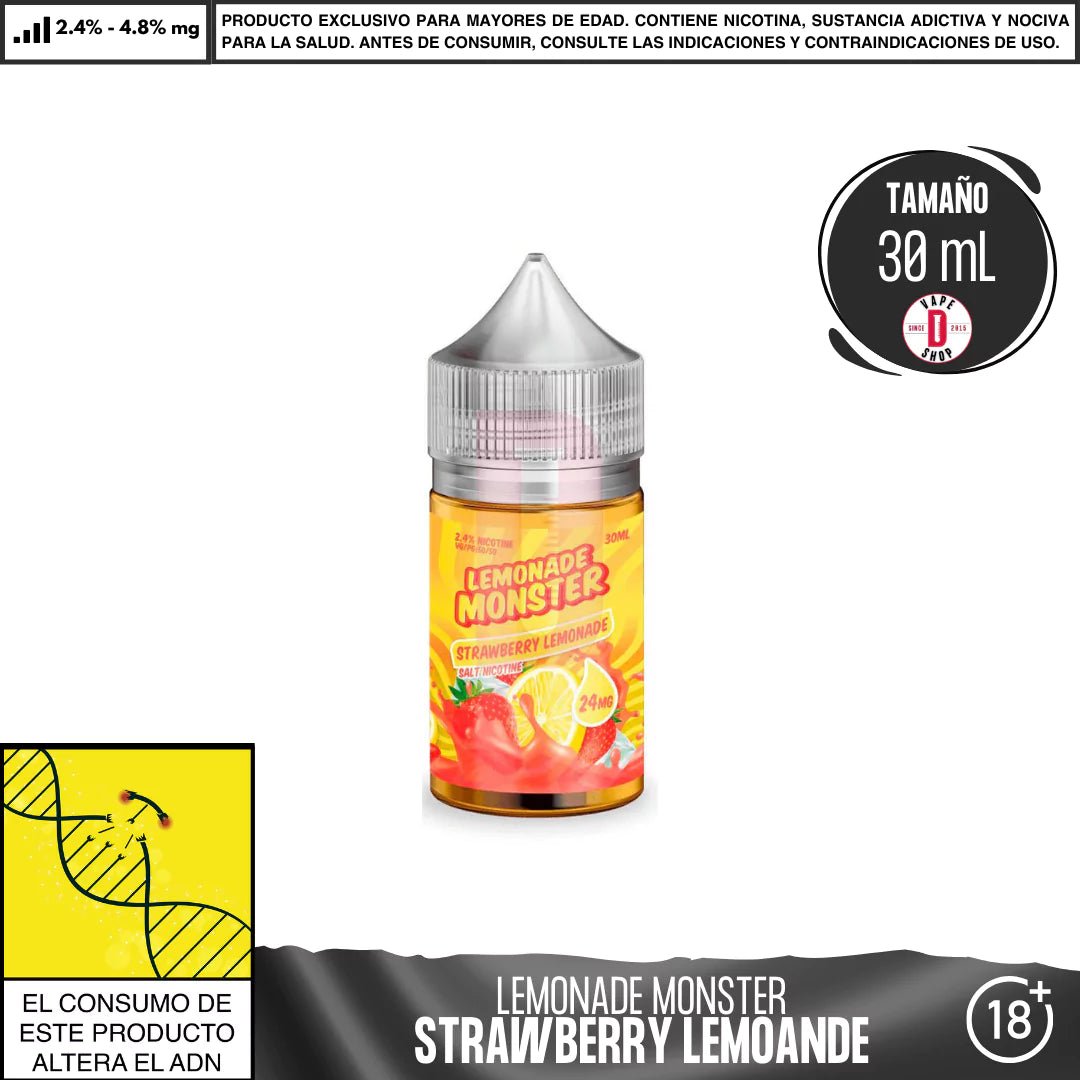 Lemonade Monster Strawberry Salts - Sales de Nicotina - Monsterlabs | SN - ML - LM - SL - 24