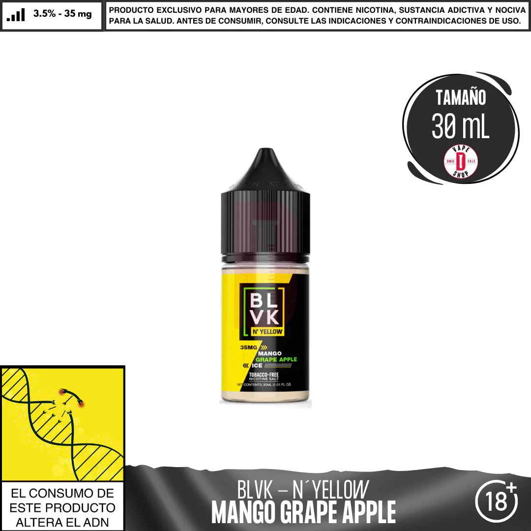N´Yellow Mango Grape Apple Ice Salts - Sales de Nicotina - BLVK | SN - BLVK - NYE - MGA - 35