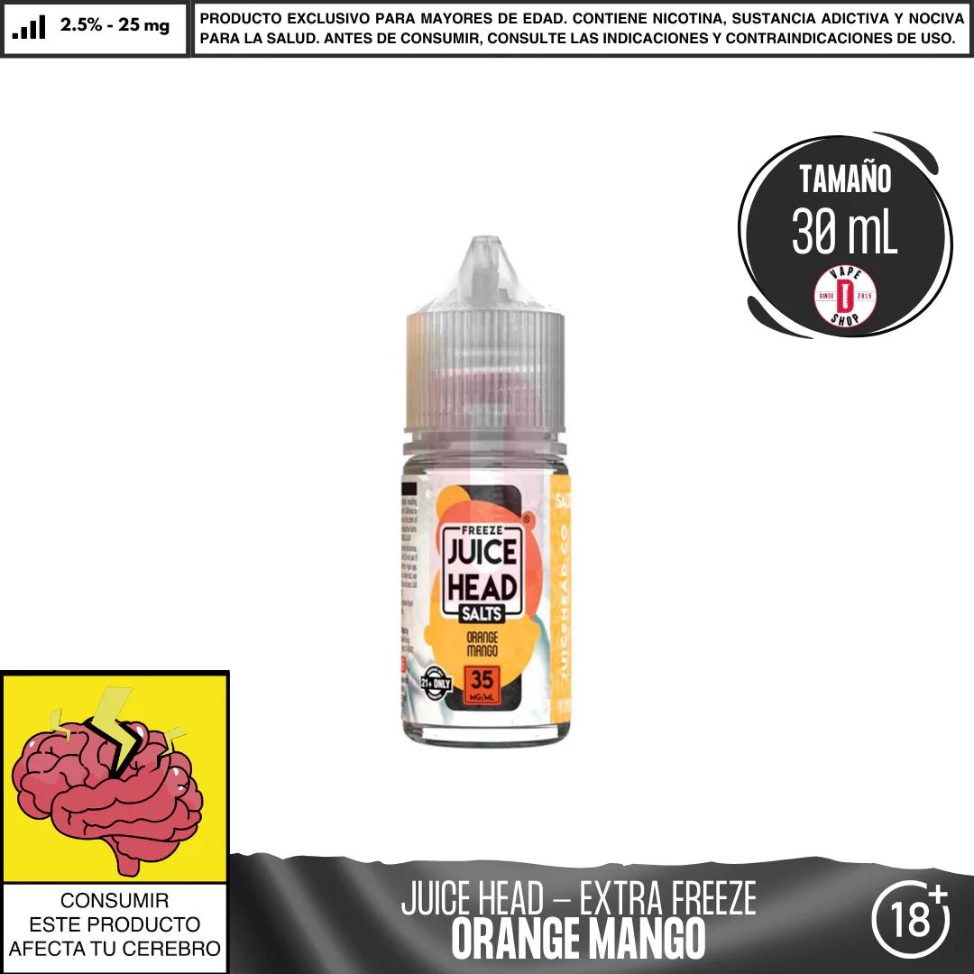 Orange Mango Extra Freeze Salts - Sales de Nicotina - Juice Head | SN - JH - OMF - 00