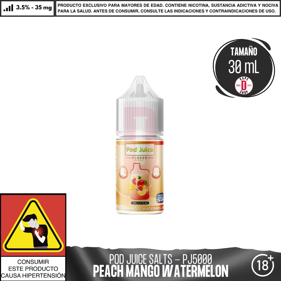 Peach Mango Watermelon Salts - Sales de Nicotina - Pod Juice | SN - PJ - PMW - 35