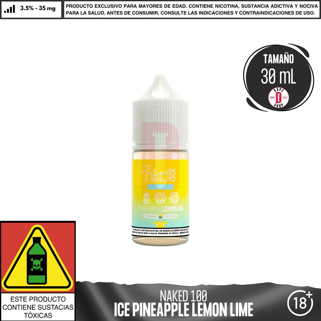 Pineapple Lemon Lime Salts - Sales de Nicotina - Naked 100 | SN - NA1 - PILI - 35
