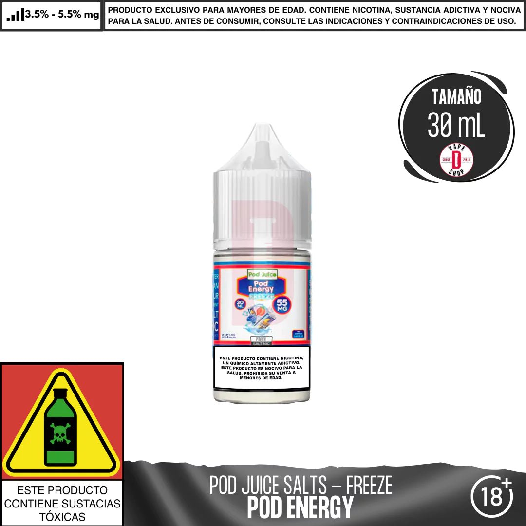 Pod Energy Freeze Salts - Sales de Nicotina - Pod Juice | SN - PJ - PEF - 35