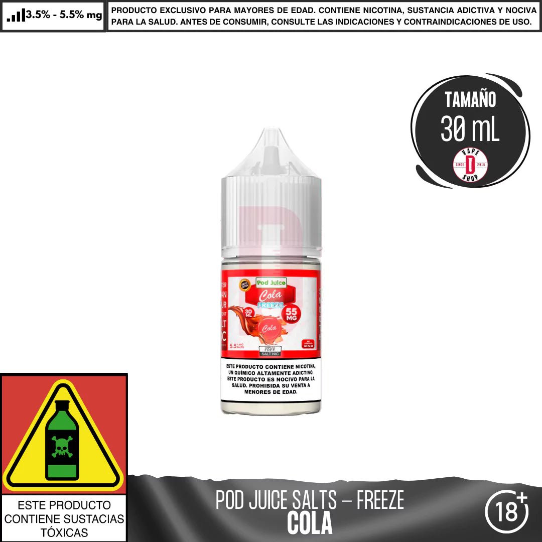 Cola Freeze 30ml (35mg & 55mg) - Pod Juice Salt - Vape Bazaar