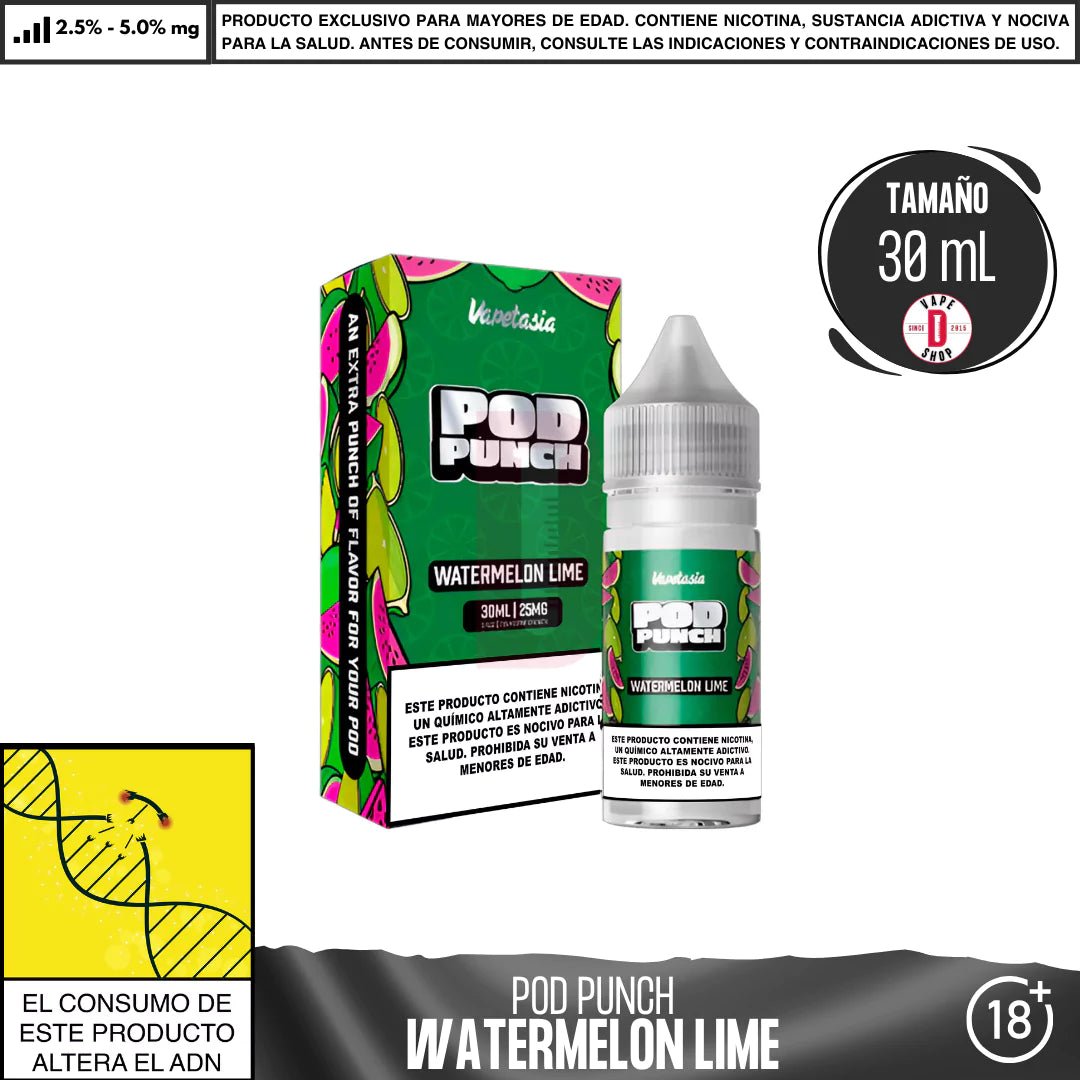 Pod Punch Watermelon Lime Salts - Sales de Nicotina - Vapetasia | SN - VSIA - POP - WAL - 50