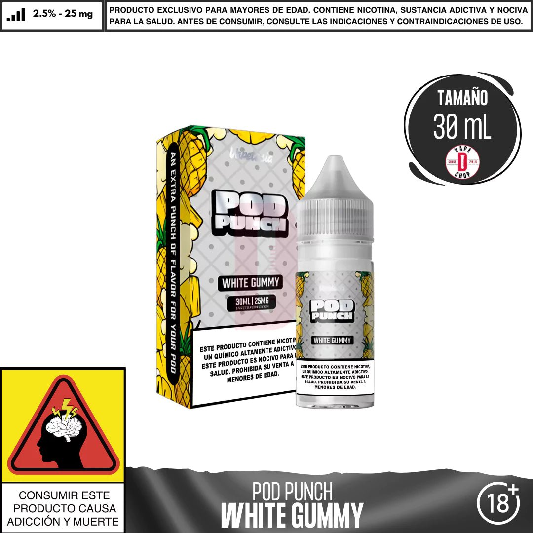 Pod Punch White Gummy Salts - Sales de Nicotina - Vapetasia | SN - VSIA - POP - WHG - 25