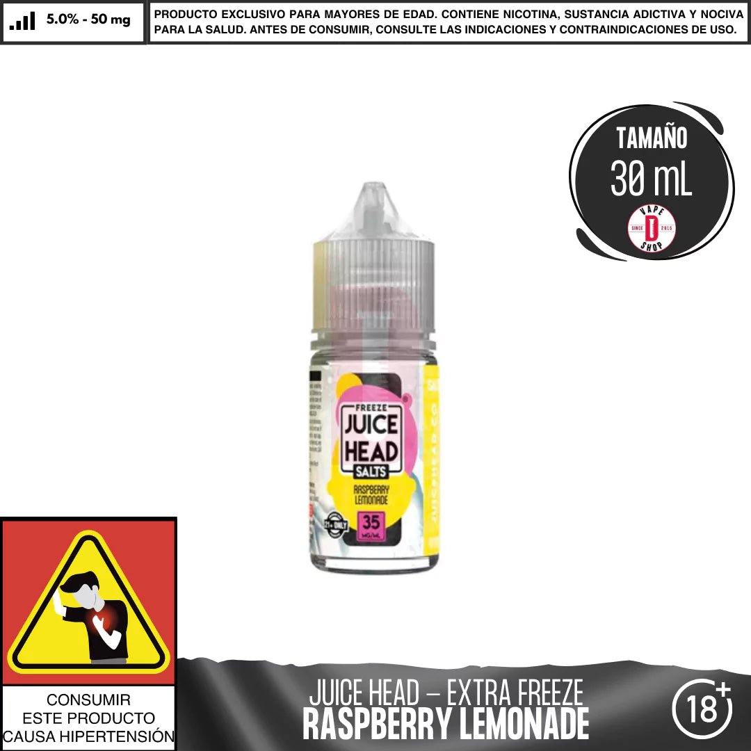 Raspberry Lemonade Extra Freeze Salts - Sales de Nicotina - Juice Head | SN - JH - RLF - 01