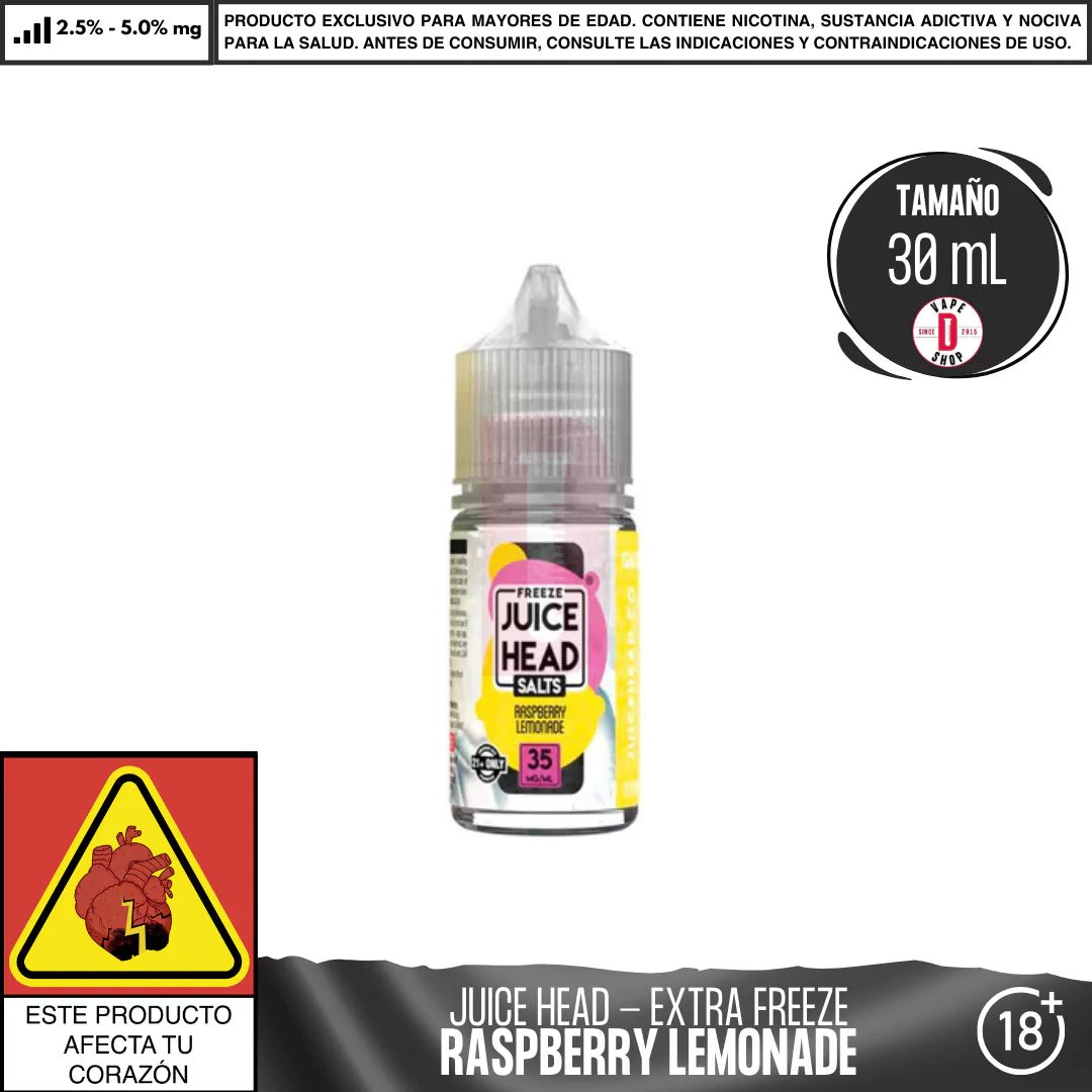 Raspberry Lemonade Extra Freeze Salts - Sales de Nicotina - Juice Head | SN - JH - RLF - 00