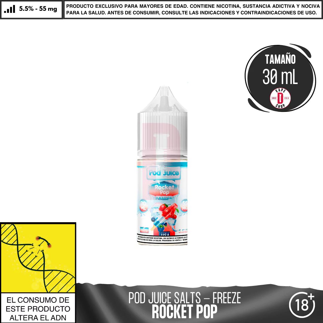 Rocket Pop Freeze Salts - Sales de Nicotina - Pod Juice | SN - PJ - RPF - 55