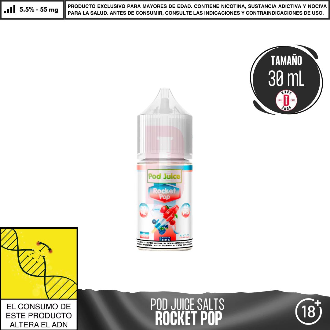 Rocket Pop Salts - Sales de Nicotina - Pod Juice | SN - PJ - RPS - 55