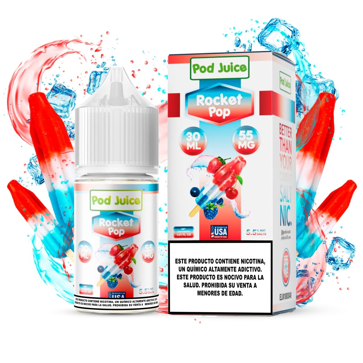 Rocket Pop Salts - Sales de Nicotina - Pod Juice | SN - PJ - RPS - 35