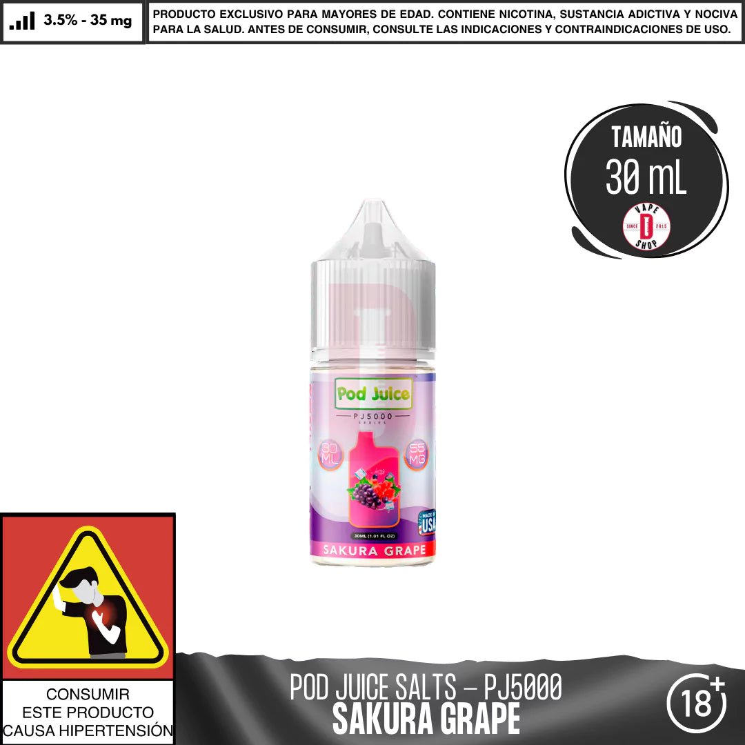 Sakura Grape Salts - Sales de Nicotina - Pod Juice | SN - PJ - PJ5 - SKG - 35