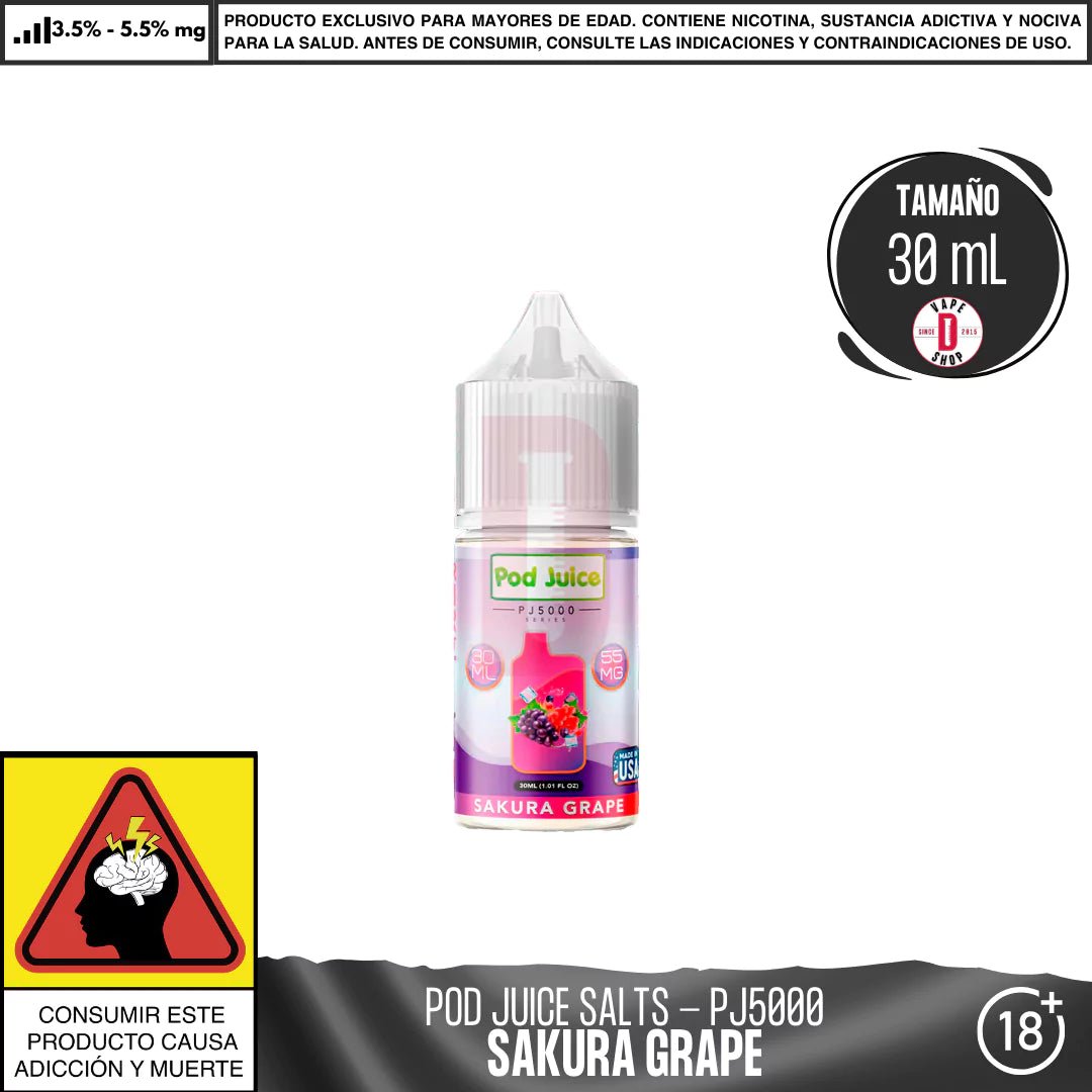 Sakura Grape Salts - Sales de Nicotina - Pod Juice | SN - PJ - PJ5 - SKG - 35