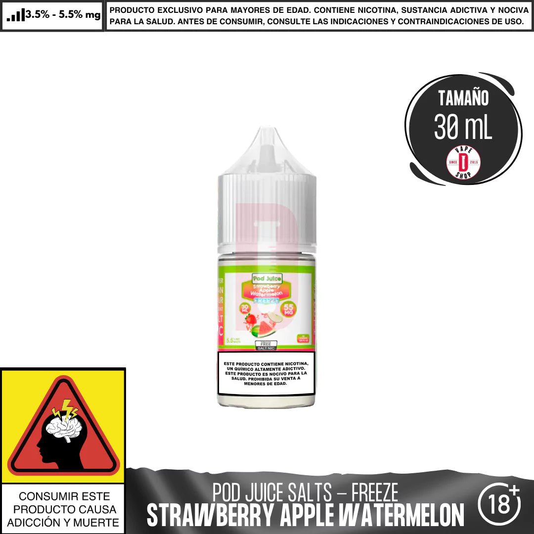 Strawberry Apple Watermelon Freeze Salts - Sales de Nicotina - Pod Juice | SN - PJ - SAWF - 35