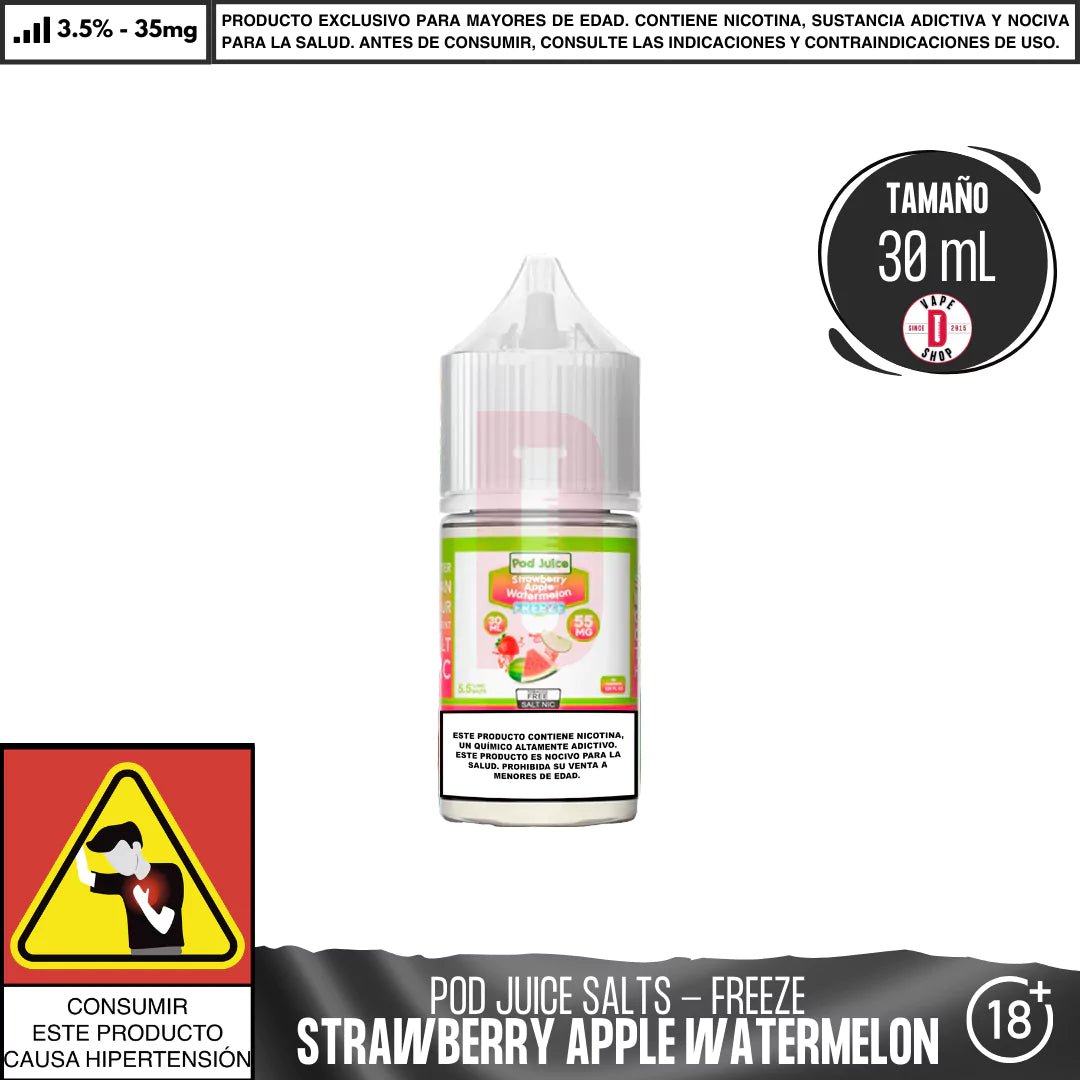 Strawberry Apple Watermelon Freeze Salts - Sales de Nicotina - Pod Juice | SN - PJ - SAWF - 35