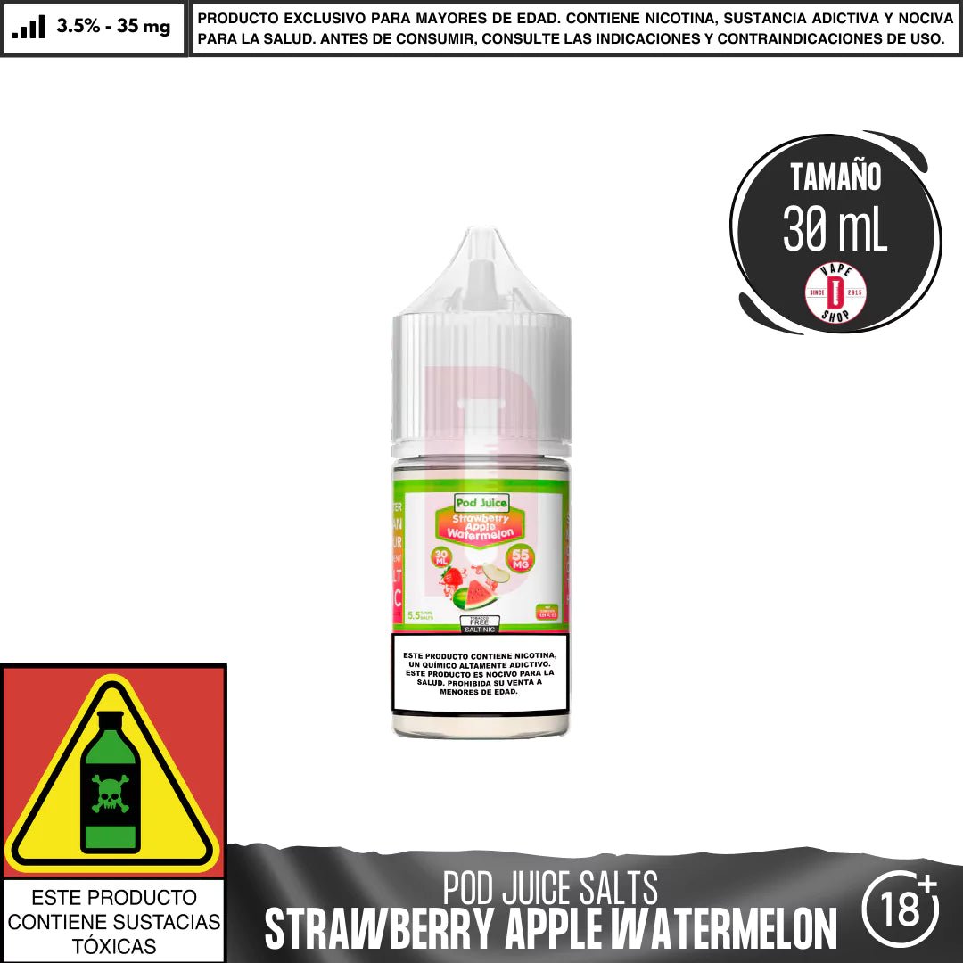 Strawberry Apple Watermelon Salts - Sales de Nicotina - Pod Juice | SN - PJ - SAW - 35